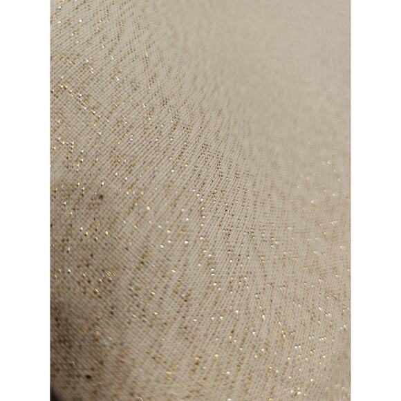 18 Cotton Cloth Dinner Napkins White Gold Silver Sparkles Dinner Party 18” - Picture 2 of 7